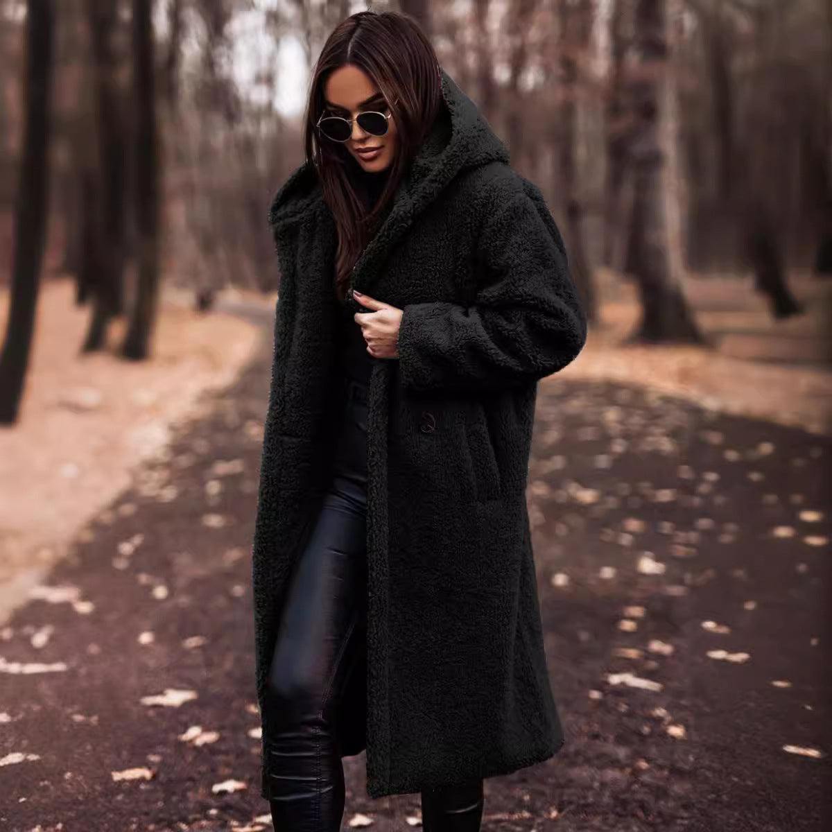 Women's Oversized Teddy Long Hooded Winter Coat
