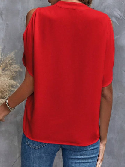 Loose Fit Summer Chiffon Top with Split Sleeves