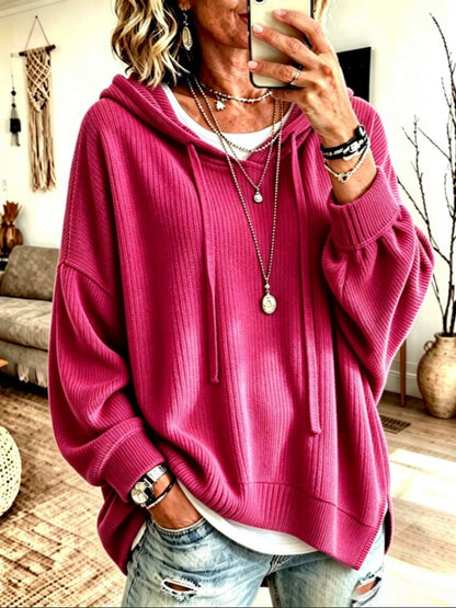 Women's Oversized Knit Hoodie Pullover Casual Sweater