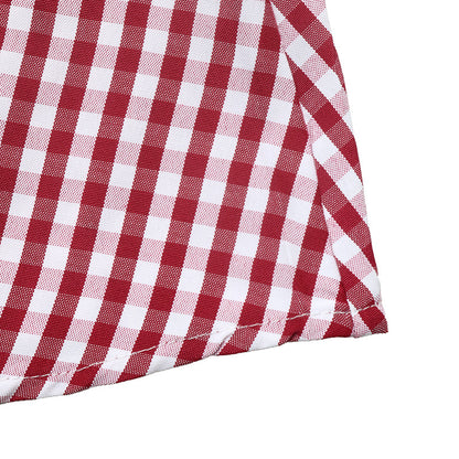 Gingham Bow Back Long Sleeve Christmas Mini Dress