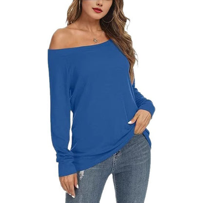 Women's Off Shoulder Long Sleeve Knit Sweater Top
