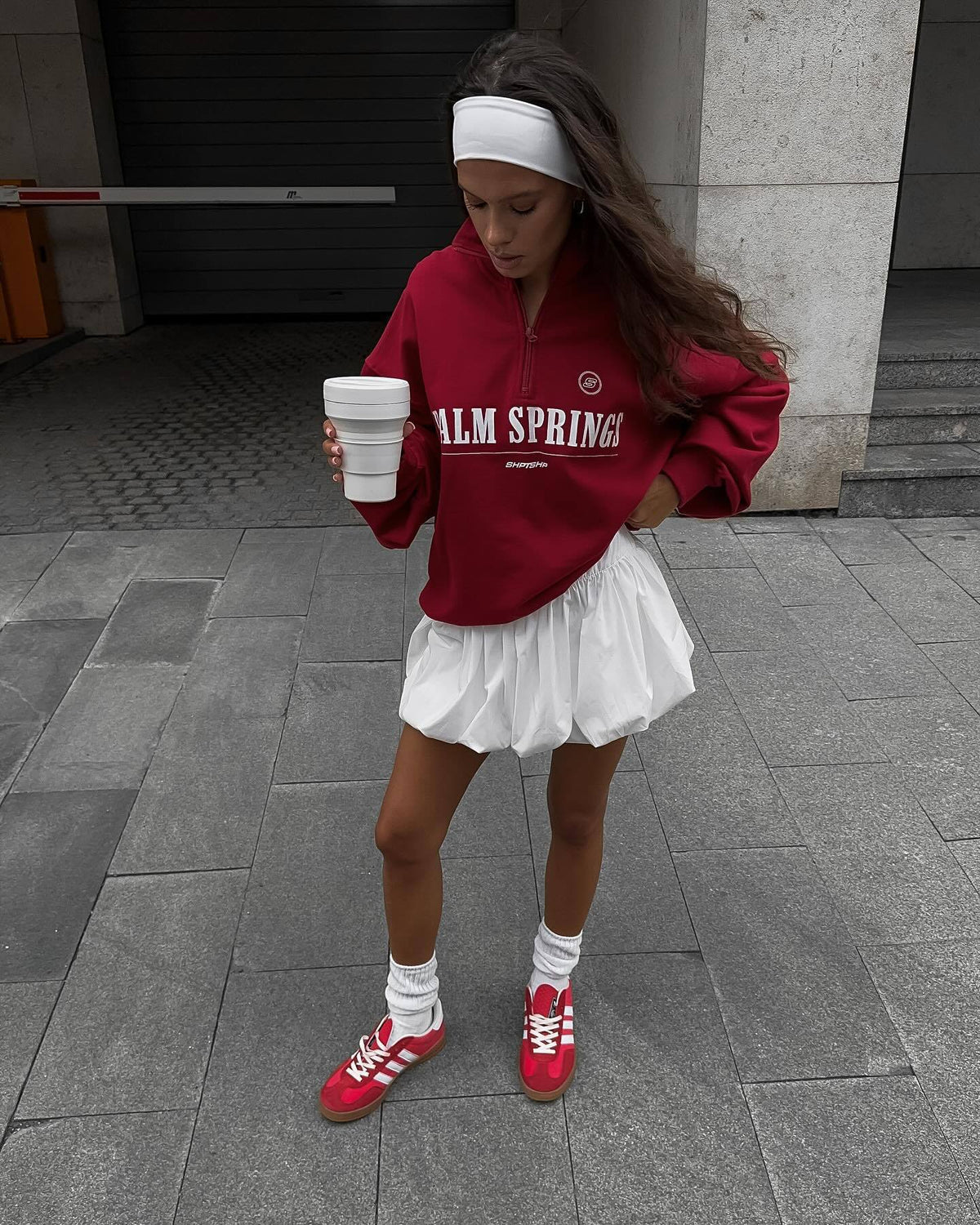 Women's Oversized Quarter Zip Graphic Sweatshirt