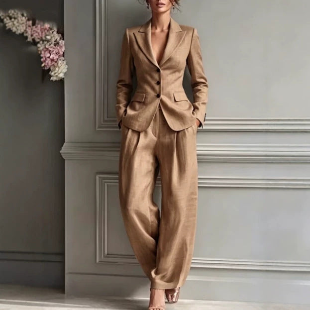 Women's Blazer Pants Suit Set Two Piece Workwear