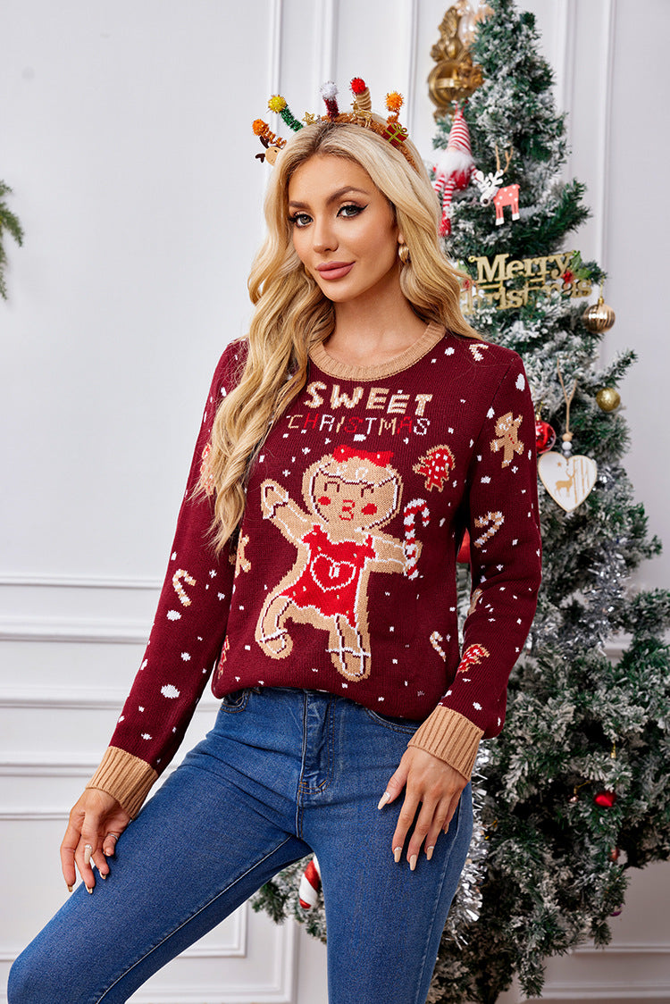 Gingerbread Christmas Sweater Holiday Knit Pullover
