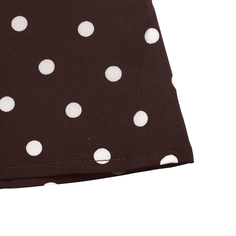 Women's Polka Dot V Neck Bell Sleeve A Line Mini Dress