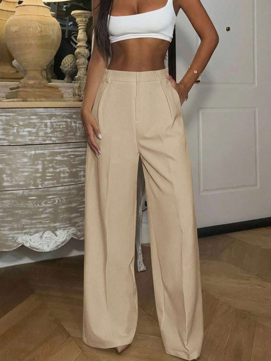 High Waisted Wide Leg Dress Pants Casual Work Trousers