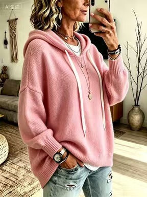 Women's Oversized Hooded Knit Sweater