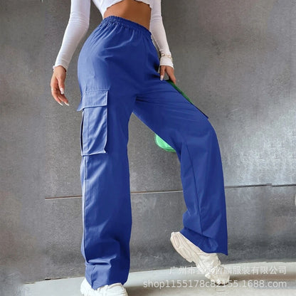 Women's High Waist Wide Leg Cargo Pants Loose Fit Trousers