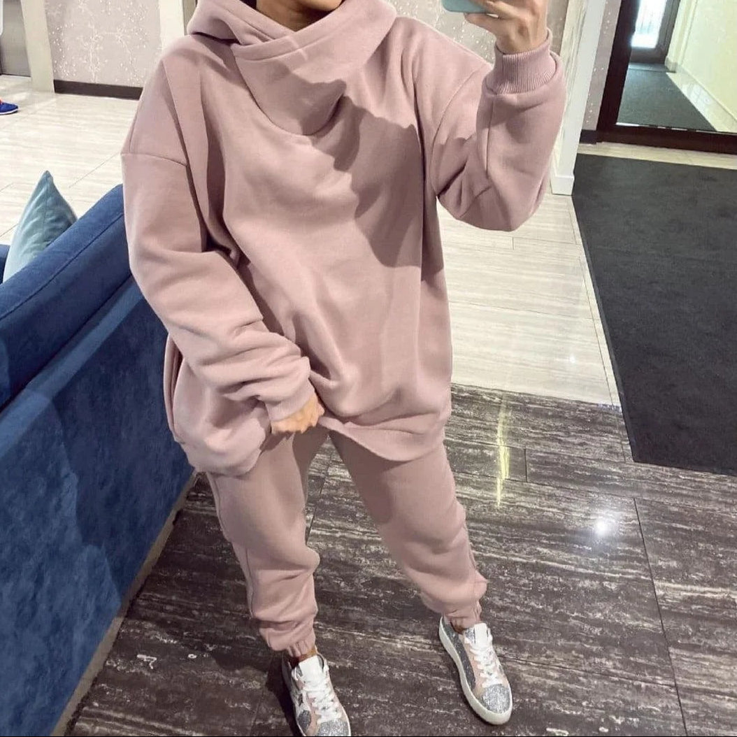 Women's Oversized Hoodie Jogger Two Piece Lounge Set
