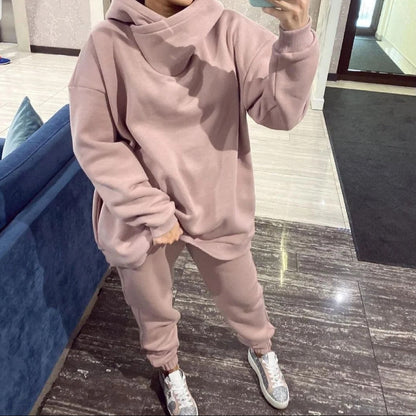 Women's Oversized Hoodie Jogger Two Piece Lounge Set