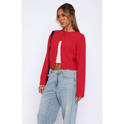 Women's Cropped Cardigan Sweater Button Front Knit