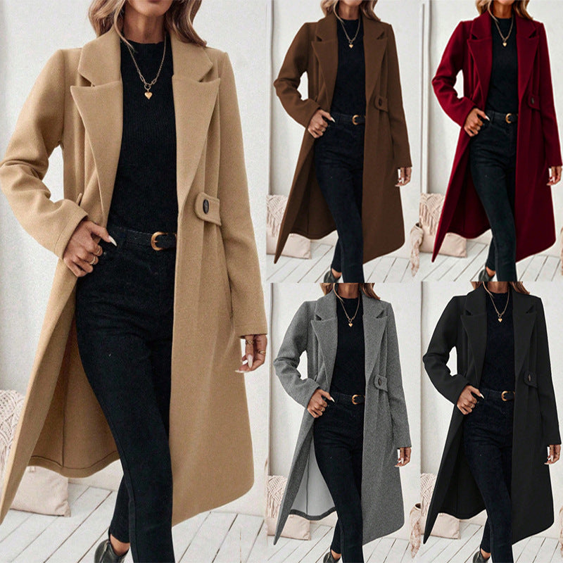 Women's Classic Double Breasted Long Winter Coat