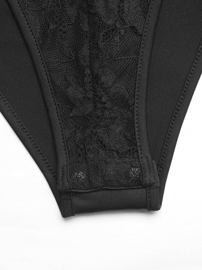 Sexy Lace Spaghetti Strap Bodysuit V-Neck Slim Fit Top