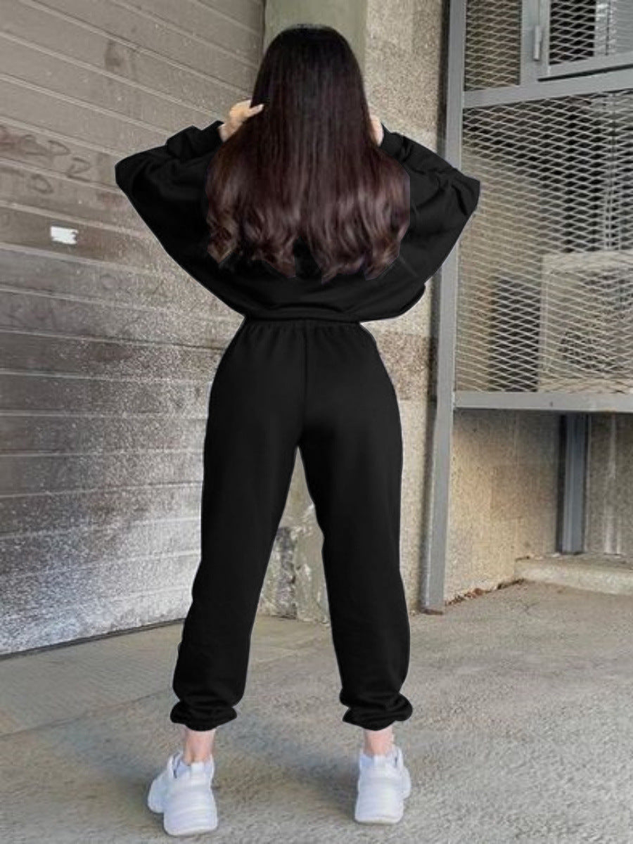 Women's Embroidered Sweatsuit Jogger Two Piece Set