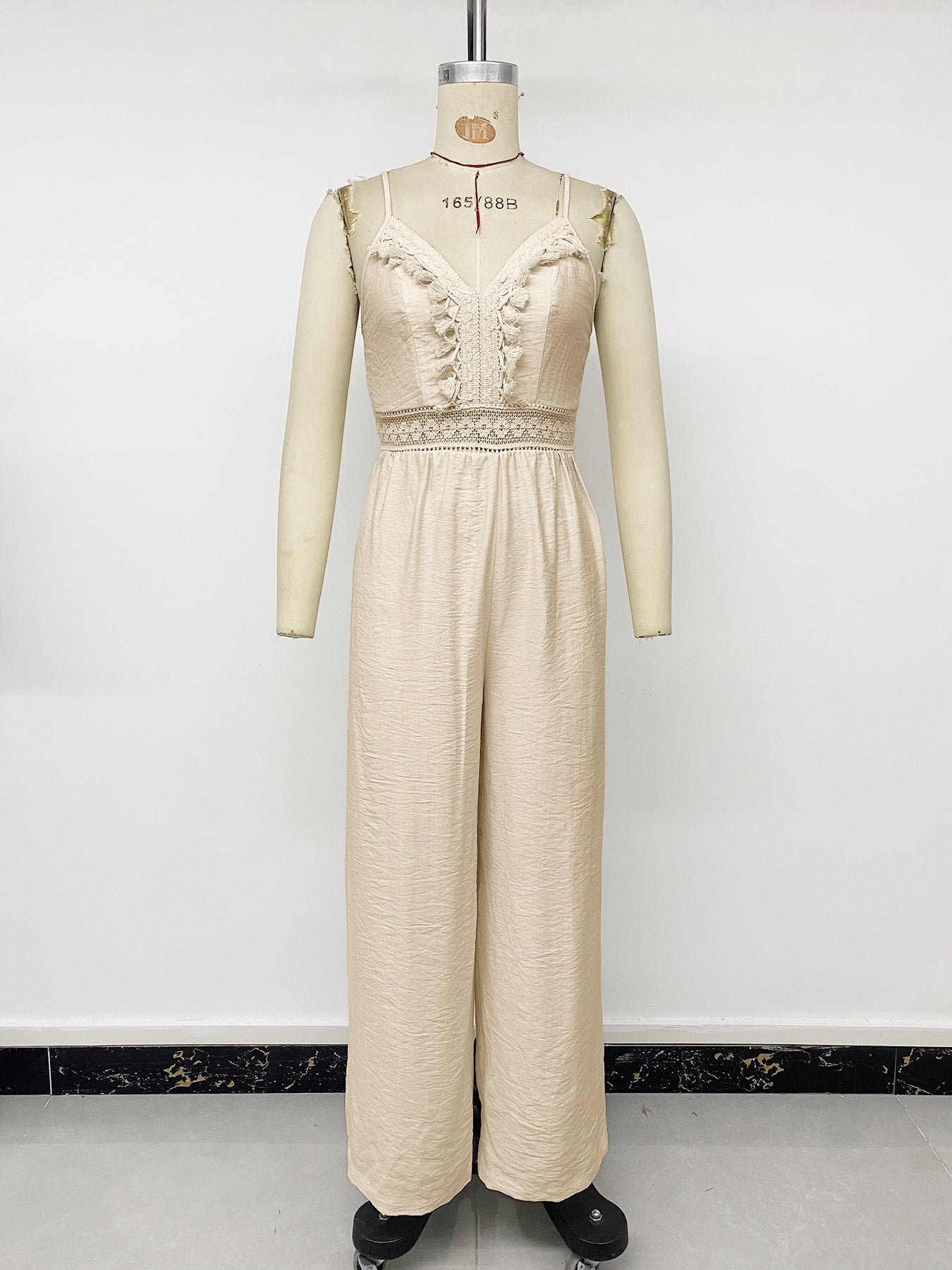 Lace Trim Cami Wide Leg Jumpsuit Resort Outfit