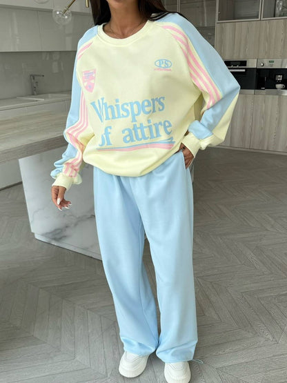 Oversized Retro Graphic Sweatshirt Sweatpants Set