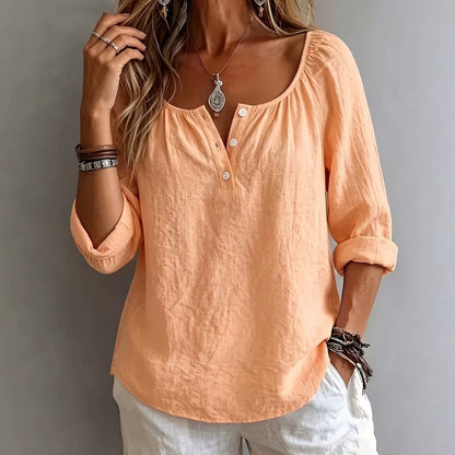 Womens Oversized V Neck Long Sleeve Casual Solid Tops
