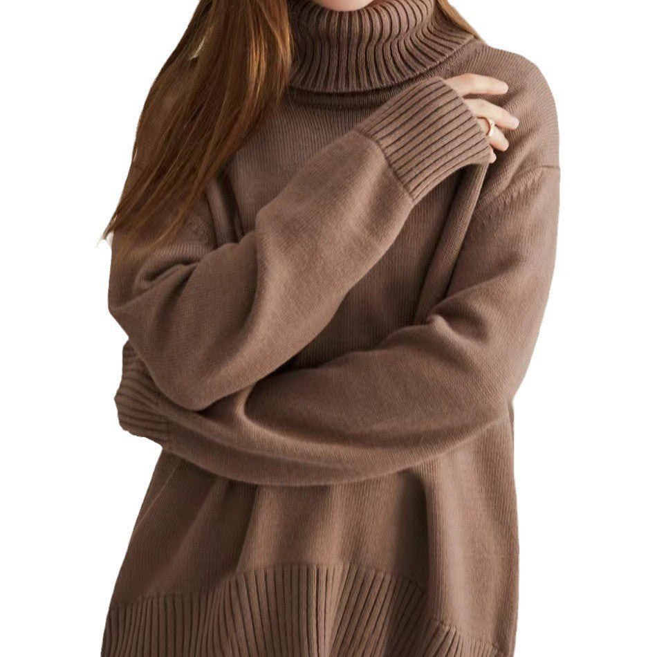 Women's Chunky Turtleneck Sweater Cozy Knit Pullover