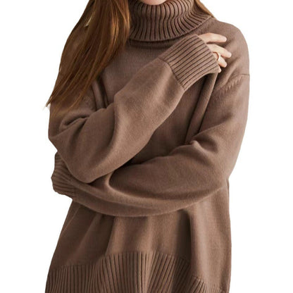 Women's Chunky Turtleneck Sweater Cozy Knit Pullover