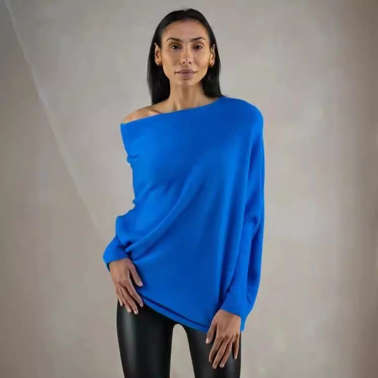 Women's Oversized Crew Neck Soft Knit Pullover Sweater