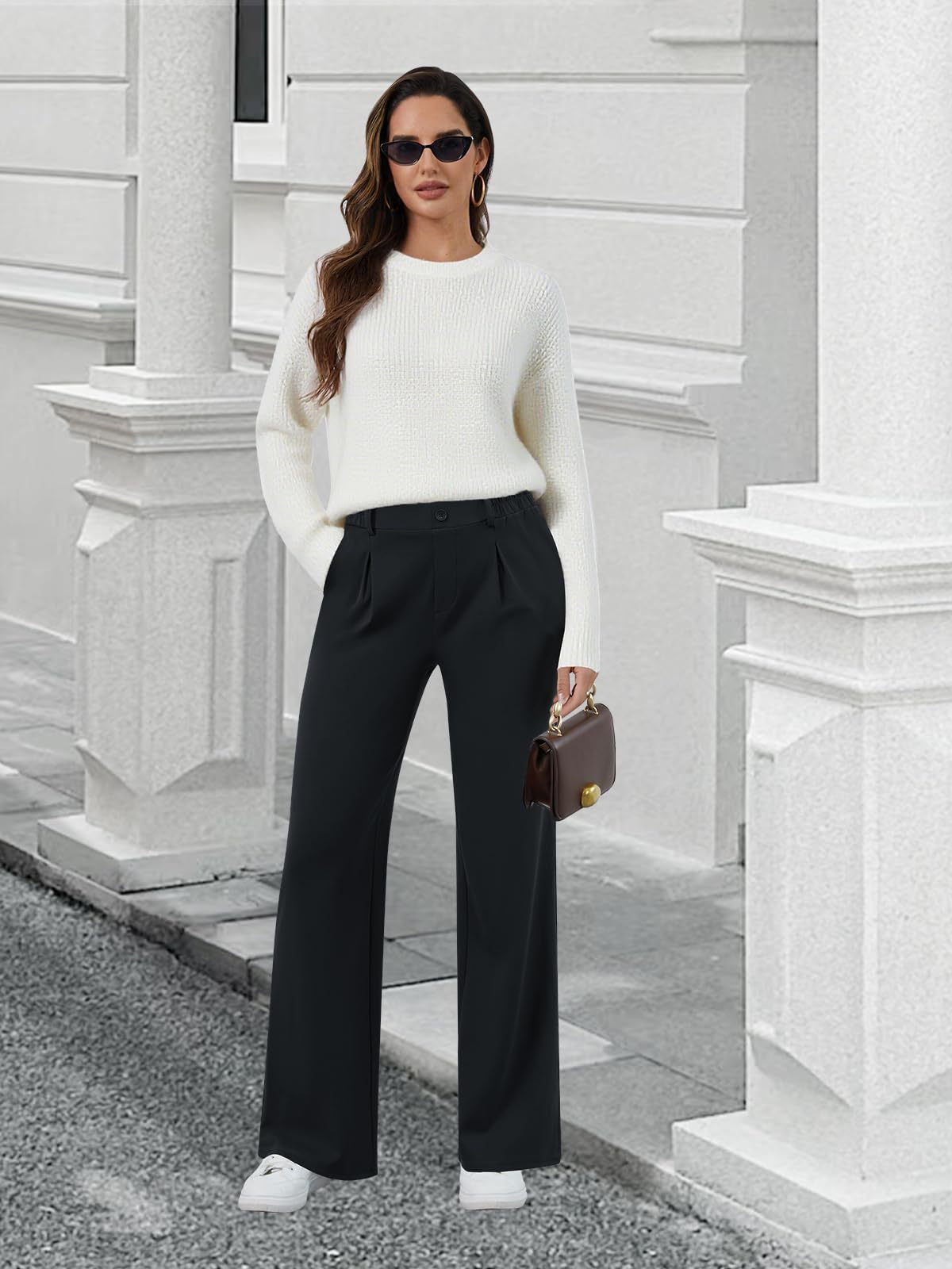 Women's High Waisted Wide Leg Work Pants Business Casual