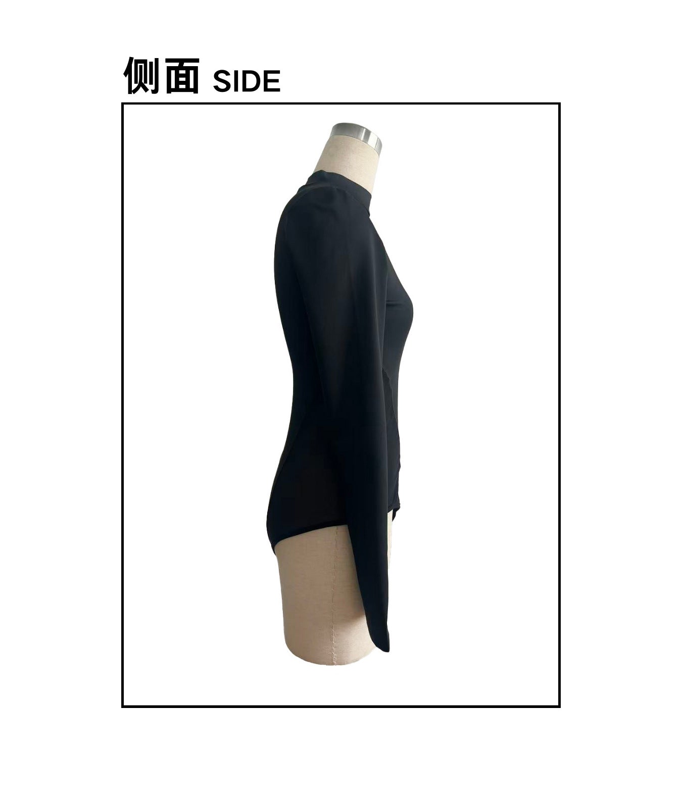 Sheer Mesh Mock Neck Long Sleeve Bodysuit