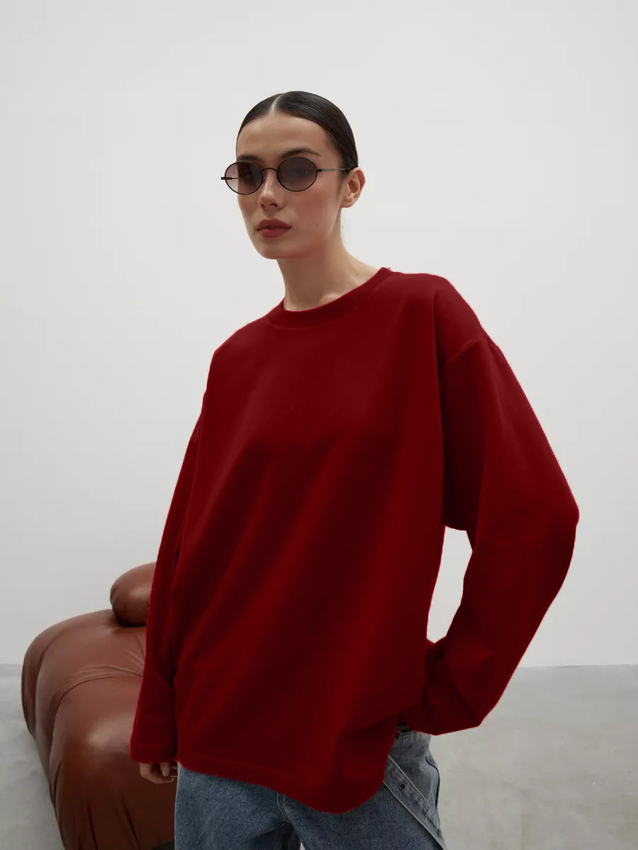 Heavyweight Cotton Long Sleeve Crewneck Oversized T Shirt