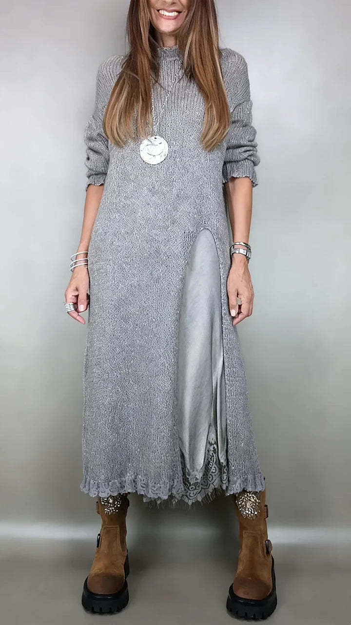 Women's Lace Maxi Slip Dress Cardigan Two Piece Set