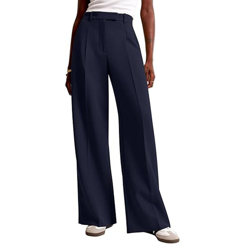 Women's High-Waisted Wide-Leg Pants – Elegant Business Trousers