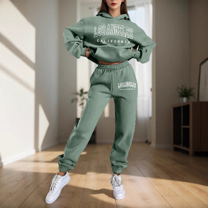 Women's Fleece Graphic Hoodie Jogger Set