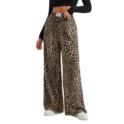 Camo Wide Leg Pants Drawstring Casual Lounge Pants