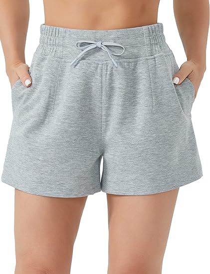 Women's High-Waisted Drawstring Sweat Shorts – Casual Lounge Shorts