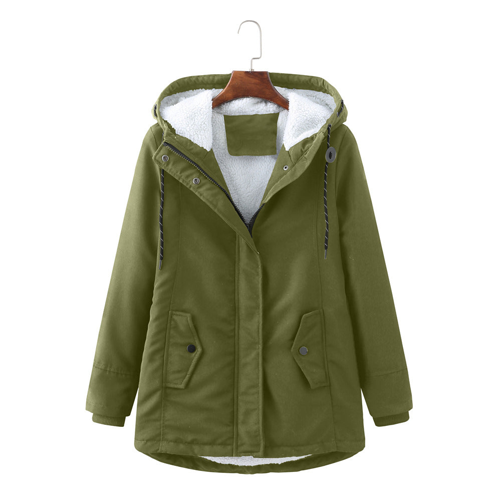 Women's Sherpa Lined Hooded Parka Plus Size Winter Coat