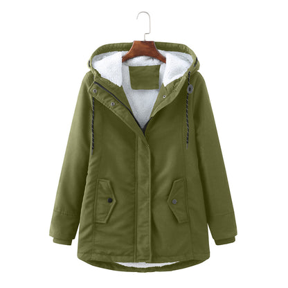 Women's Sherpa Lined Hooded Parka Plus Size Winter Coat