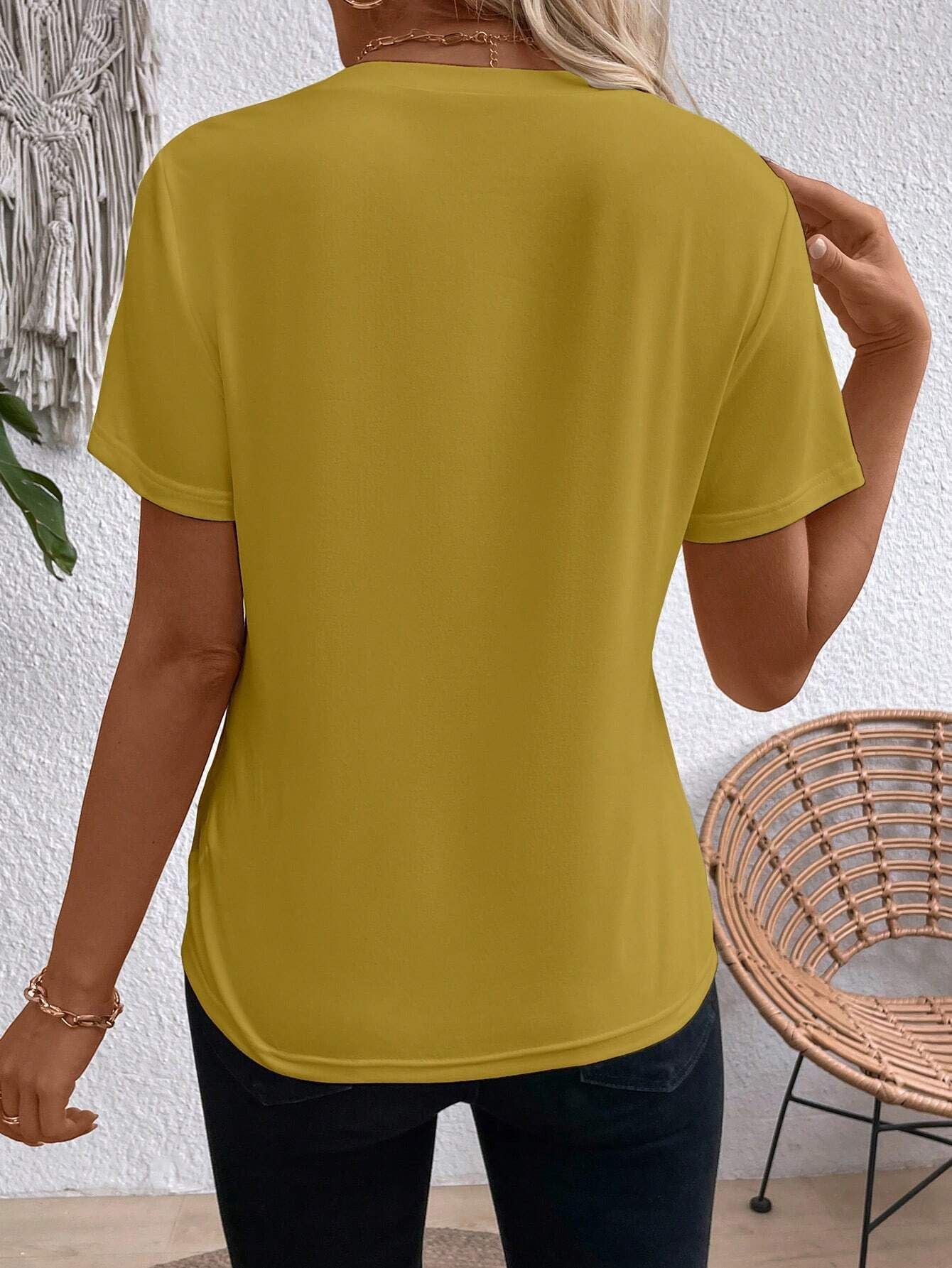 Women's Crew Neck Short Sleeve Top – Casual Summer T-Shirt