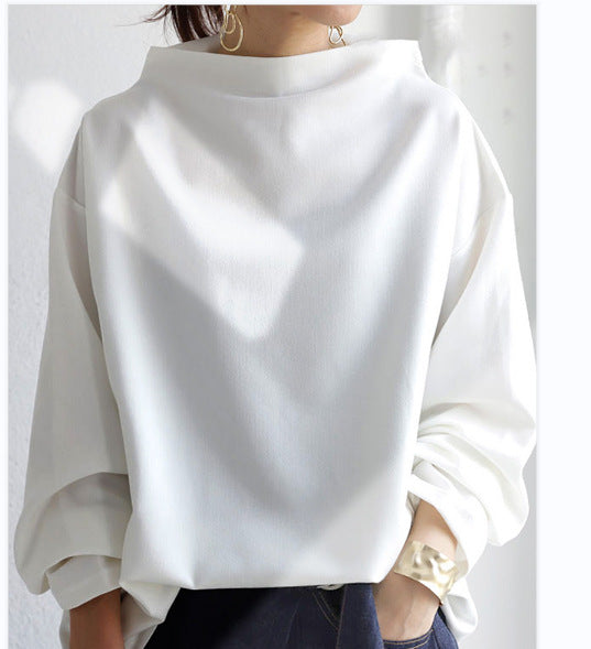 Women's Oversized Mock Neck Sweatshirt Casual Pullover