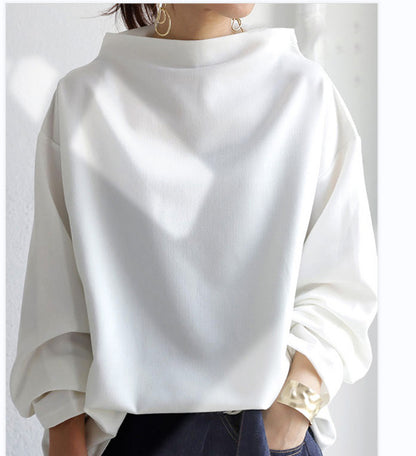 Women's Oversized Mock Neck Sweatshirt Casual Pullover