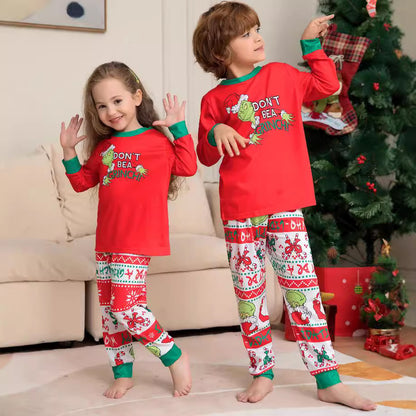 Christmas Monster Animated Parent-Child Christmas Pajama Set