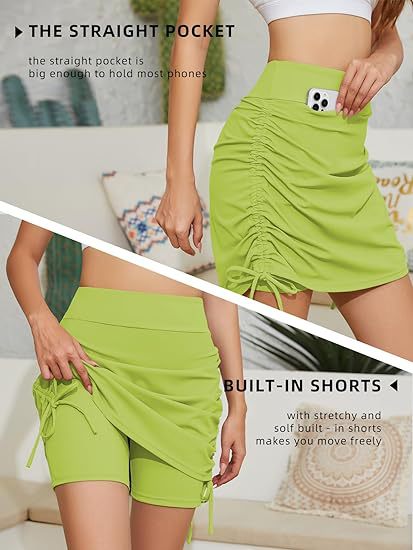 Women's High-Waist Drawstring Yoga Skirt – Summer Beach Sports Skirt