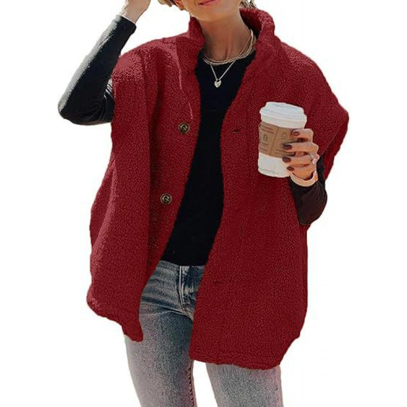 Women's Sherpa Fleece Vest Button Down Sleeveless Jacket