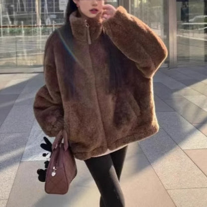 Women's Oversized Sherpa Fleece Winter Jacket