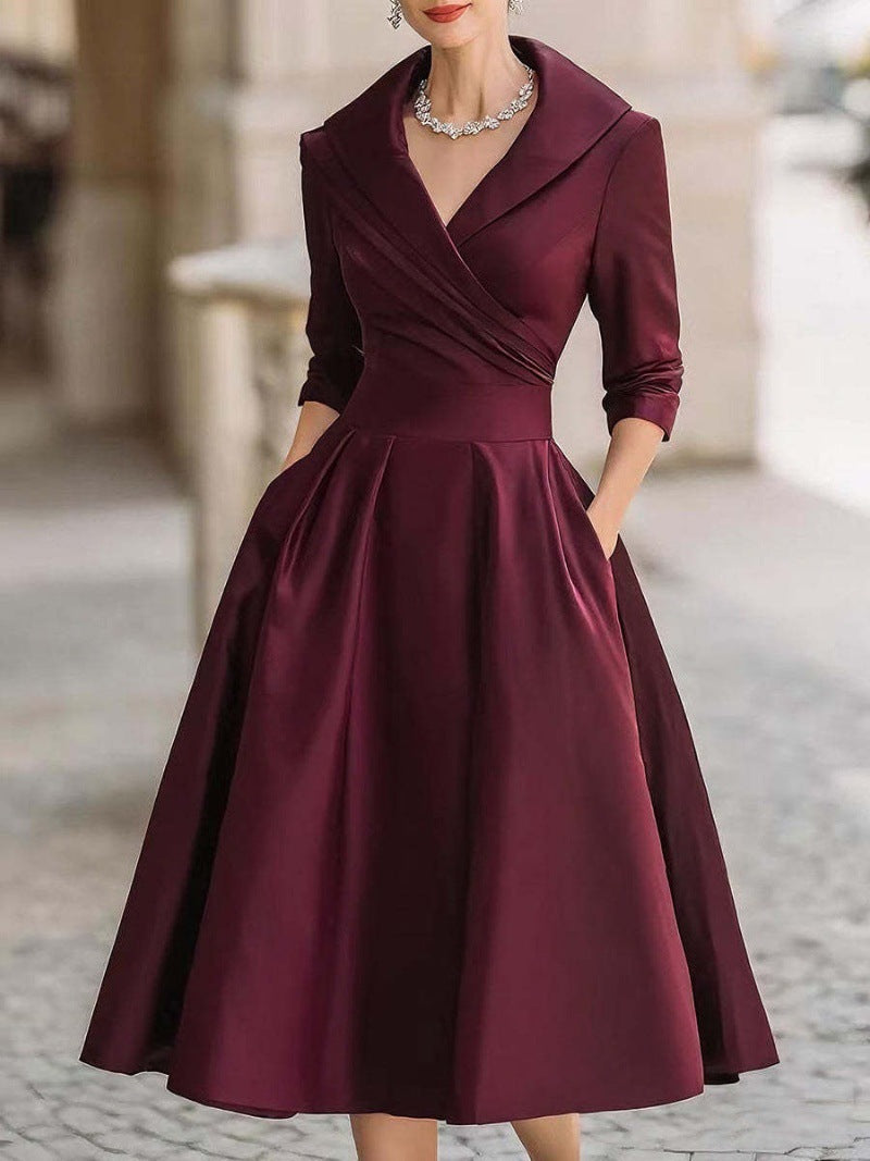 Elegant Long Sleeve Maxi Dress Women Formal Cocktail Party