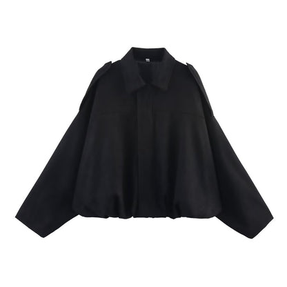 Women's Cinched Waist Shoulder Tab Bomber Jacket Pants Set