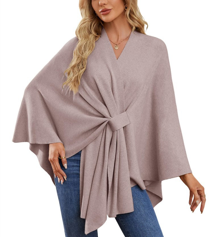 Women's Soft Batwing Cape Wrap Poncho Sweater