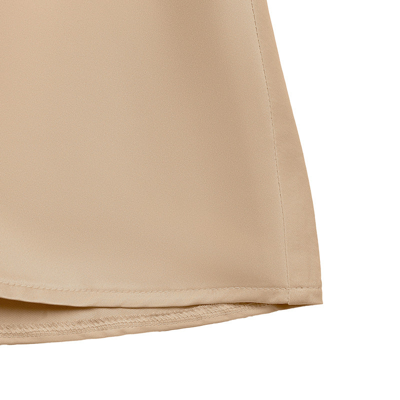 Satin V Neck Wrap Midi Dress Tie Waist Elegant