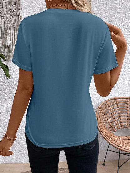 Women's Crew Neck Short Sleeve Top – Casual Summer T-Shirt