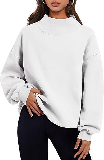 Women's Oversized Mock Neck Sweatshirt Pullover