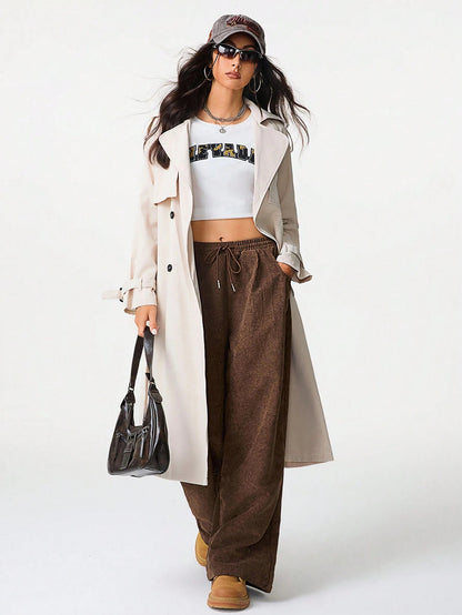 Women's High Waist Wide Leg Drawstring Casual Lounge Pants
