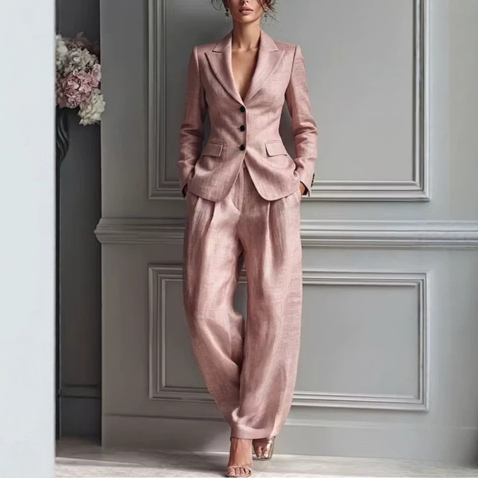 Womens Two Piece Blazer Pants Set Business Casual