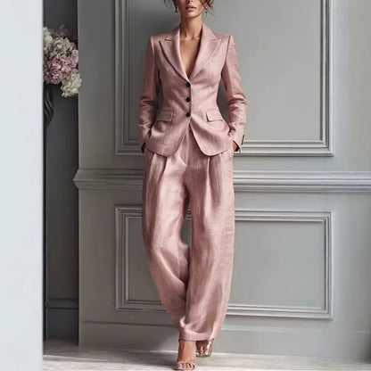 Womens Two Piece Blazer Pants Set Business Casual